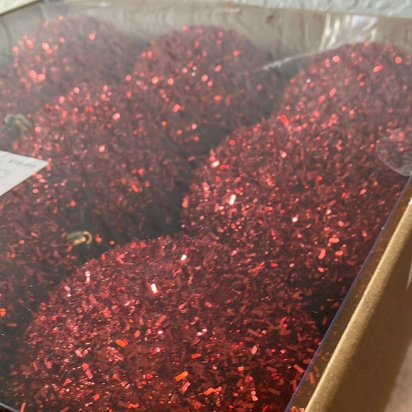 Wondershop: 9 Red Glitter Ornament Set - Picture 6 of 11